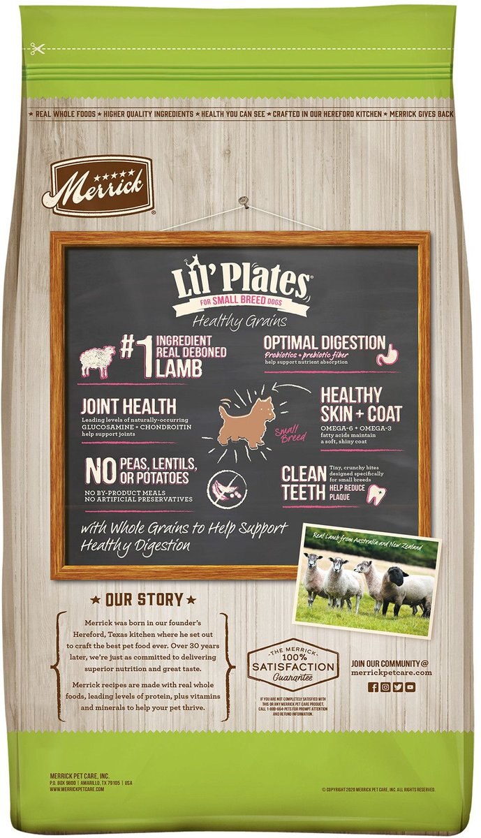 MERRICK Lil' Plates Healthy Grains Real Lamb + Brown Rice Recipe Small