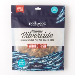 Polkadog Atlantic Silverside Crunchy Whole Fish Dehydrated Dog & Cat Treats, 2.5-oz bag