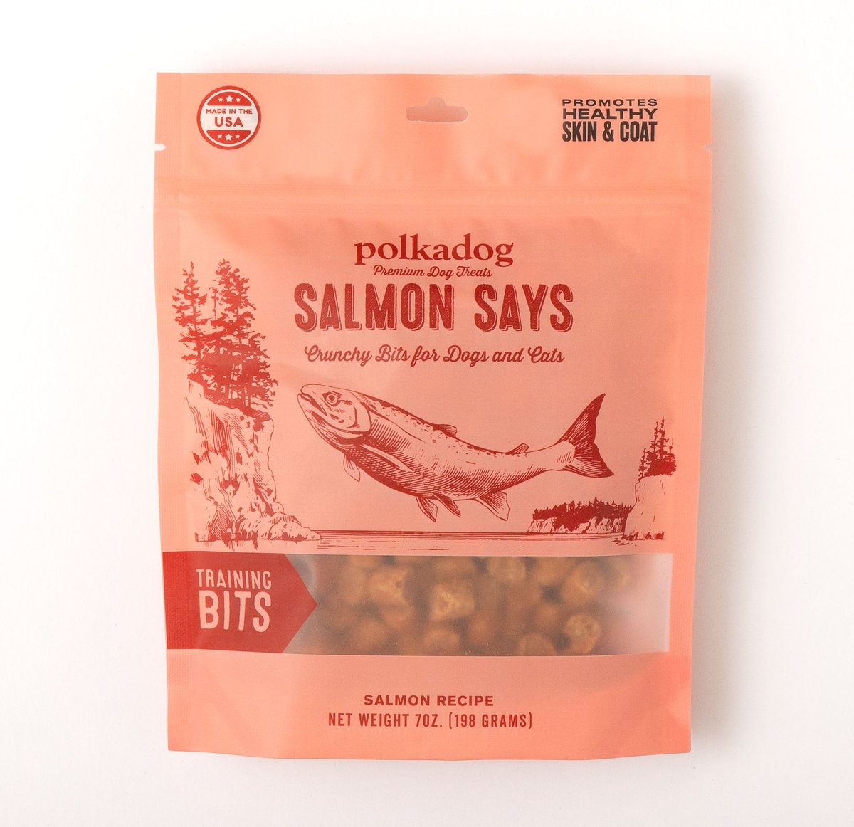 POLKADOG Salmon Says Training Bits Crunchy Dehydrated Dog & Cat Treats