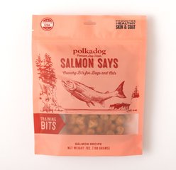 Polkadog Salmon Says Training Bits Crunchy Dehydrated Dog & Cat Treats, 8-oz bag