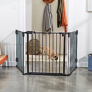 Frisco Steel 3-Panel Configurable Dog Gate, Black, 30-in