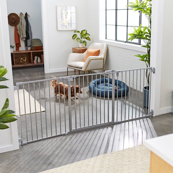 FRISCO Steel 8Panel Configurable Dog Gate and Playpen, 30in, Grey
