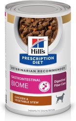 Hill's Prescription Diet Gastrointestinal Biome Chicken & Vegetable Stew Wet Dog Food, 12.5-oz, case of 12