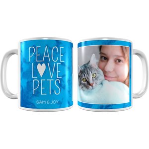 Frisco "Peace Love Pets" White Personalized Coffee Mug, 11-oz