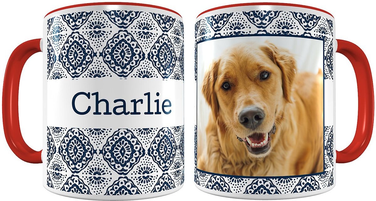 Frisco Colored Dots Red Personalized Coffee Mug, 11-oz