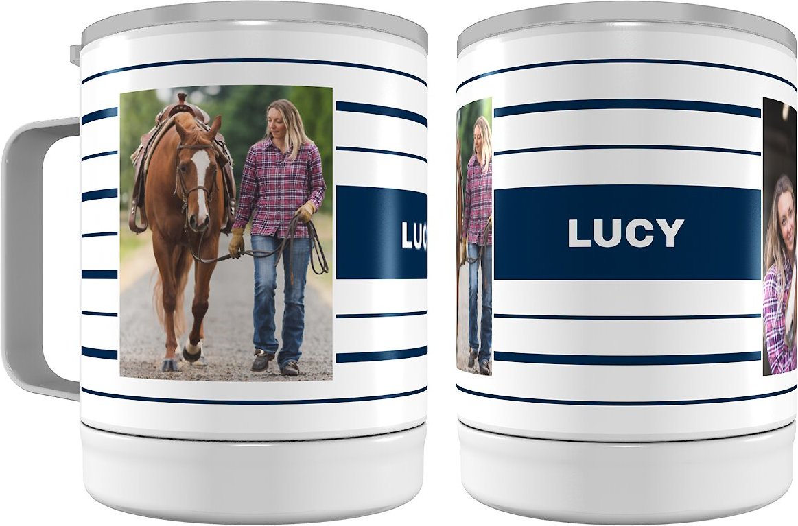 Frisco Preppy Stripes Insulated Stainless Steel Personalized Mug