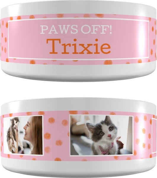 Frisco "Paws Off" Ceramic Personalized Dog & Cat Bowl, 1 Cup slide 1 of 5