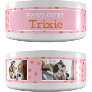 Frisco "Paws Off" Ceramic Personalized Dog & Cat Bowl, 1 Cup