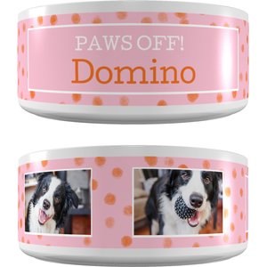 Frisco "Paws Off" Ceramic Personalized Dog Bowl, 4.75-cup, 38oz