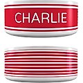 Frisco Preppy Stripes Ceramic Personalized Dog & Cat Bowl, 1 cup
