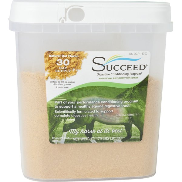 FREEDOM HEALTH Succeed DCP Natural Oat Flavor Granules Horse Supplement, 1.79lb tub