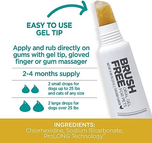 TevraPet Brush Free Dog & Cat Oral Gel, 0.88-oz tube