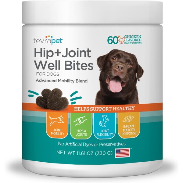TEVRAPET Hip & Joint Well Bites Dog Supplement, 60 count - Chewy.com