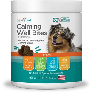 TevraPet Calming Well Bites Dog Supplement, 60 count