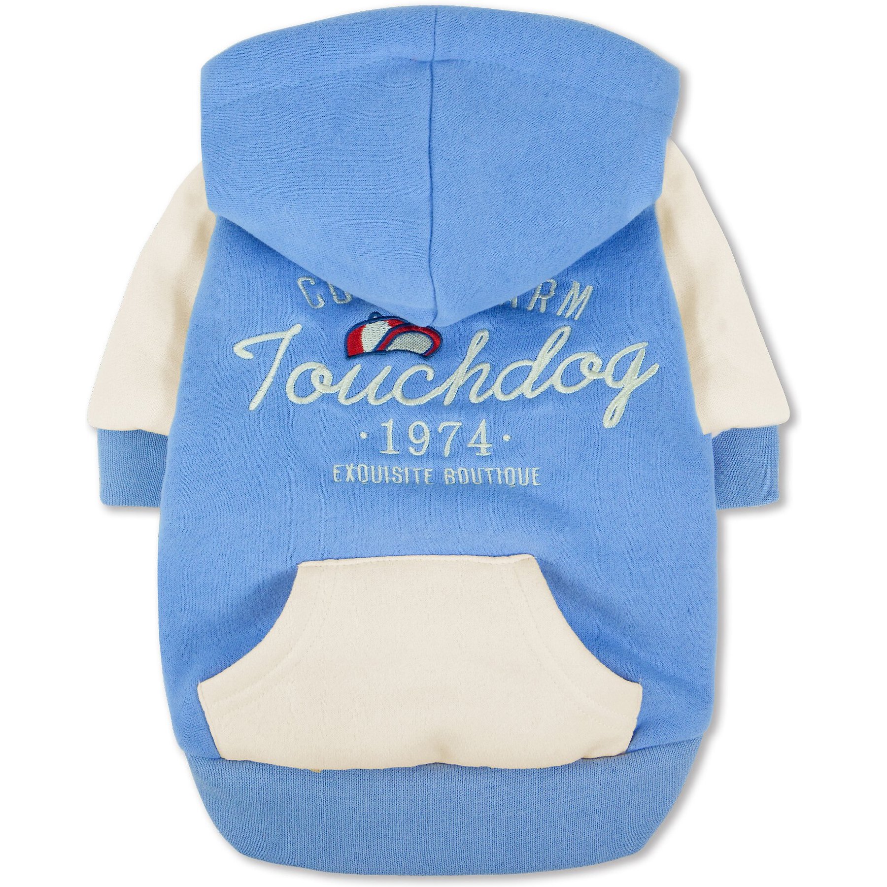 Touchdog Heritage Soft-Cotton Fashion Dog & Cat Hoodie, Blue, Large