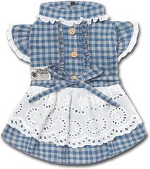 Touchdog I love Poochi Classical Fashion Plaid Dog & Cat Dress, Blue, Large