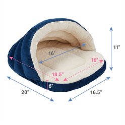 Frisco Slipper Cat Covered Bed, Blue  slide 2 of 5