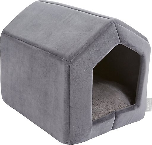 Frisco House Cave Cat Covered Bed, Gray 