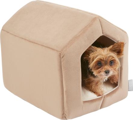 Show full view: Frisco Velvet Covered House Cat & Dog Bed, Beige slide 4 of 8