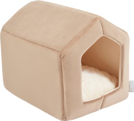 Show full view: Frisco Velvet Covered House Cat & Dog Bed, Beige slide 6 of 8