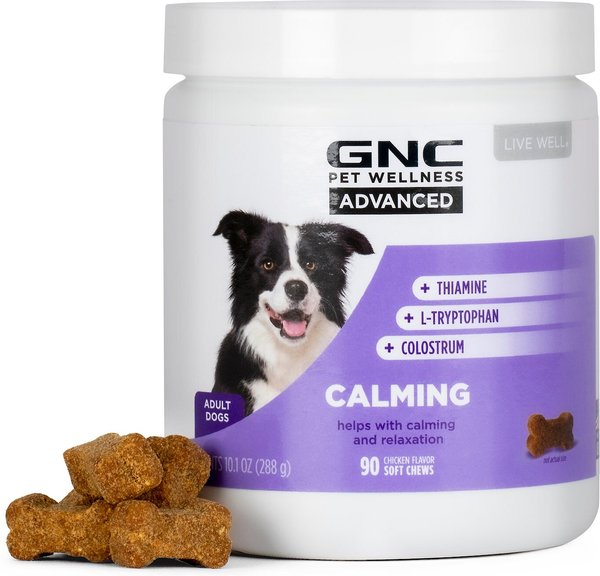 GNC Pets Advanced Calming Chicken Flavor Soft Chews Dog Supplement, 90 count slide 1 of 5