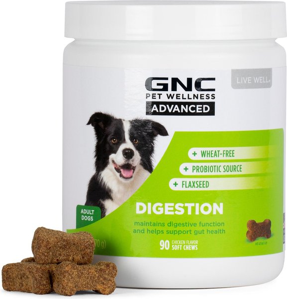 GNC Pets Advanced Digestion Support Chicken Flavor Soft Chews Dog Supplement, 90 count slide 1 of 5