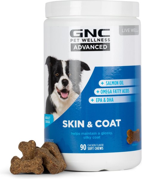 Discontinued GNC PETS Advanced Skin Coat Support Chicken Flavor Soft Chews Dog Supplement 90 count Chewy