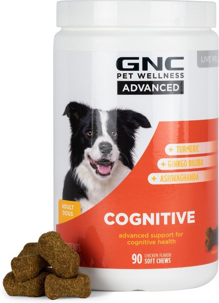 GNC Pets Advanced Cognitive Support Chicken Flavor Soft Chews Dog Supplement, 90 count slide 1 of 5