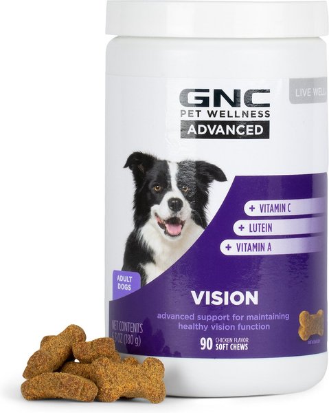 GNC Pets Advanced Vision Support Chicken Flavor Soft Chews Dog Supplement, 90 count slide 1 of 5