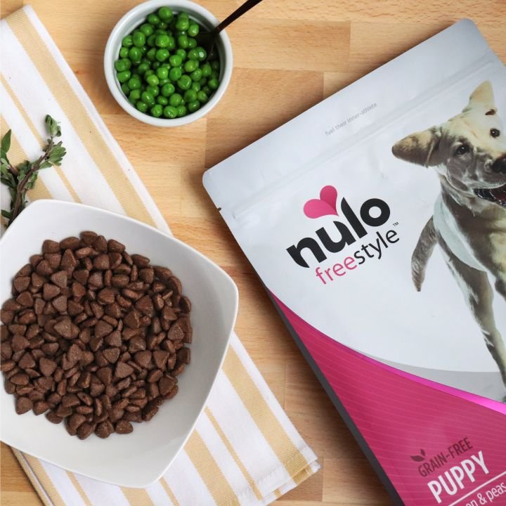 Image showcasing NULO Freestyle Puppy Grain-Free Salmon & Peas Recipe Dry Dog Food, 26 ...