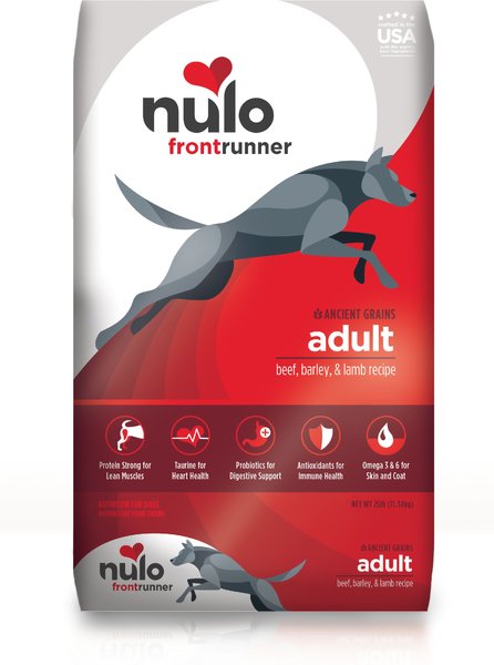 Nulo Frontrunner Ancient Grain Beef, Barley & Lamb Adult Dry Dog Food, 25-lb bag slide 1 of 9
