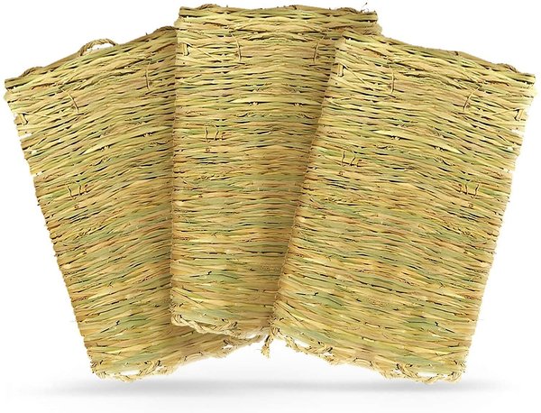 SunGrow Natural Grass Chew Mat & Hay Bedding Cage Rabbit, Guinea Pig, & Small Pet Accessories, 3 count slide 1 of 3