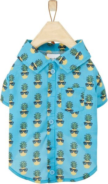 Wagatude Pineapple Print Dog Shirt, Blue, XX-Small slide 1 of 7