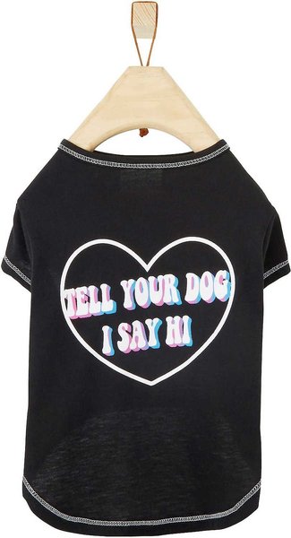 Wagatude Tell Your Dog I Say Hi Dog T-Shirt, Black, Small slide 1 of 6