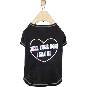 Wagatude Tell Your Dog I Say Hi Dog T-Shirt, Black, Large