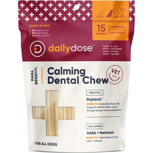 dailydose Calming Dental Chews for Medium Dogs, 22-66 lbs, 15 count