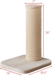 Two By Two City Cat Deluxe European 24-in Faux-Fur Cat Scratching Post, Beige slide 2 of 3
