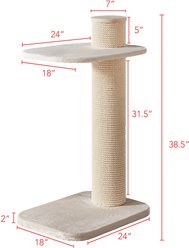 Two By Two City Cat Deluxe European 38-in Faux Fur Cat Tree, Beige slide 2 of 3
