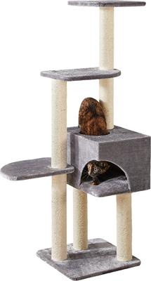 Show full view: Two By Two The Spruce 54.3-in Plush Cat Tree Playground & Condo, Grey slide 3 of 3