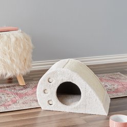 Two By Two The Magnolia 18.9-in Mini Plush Cat Condo, Cream