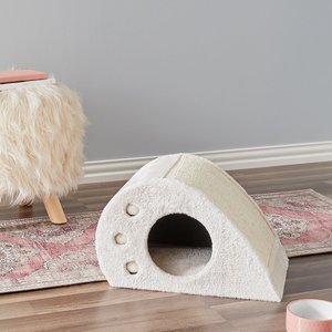 Two By Two The Magnolia 18.9-in Mini Plush Cat Condo, Cream