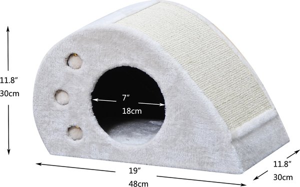 Show full view: Two By Two The Magnolia 18.9-in Mini Plush Cat Condo, Cream slide 2 of 5