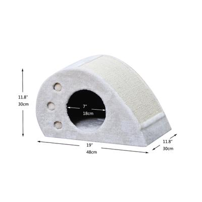 Show full view: Two By Two The Magnolia 18.9-in Mini Plush Cat Condo, Cream slide 2 of 5