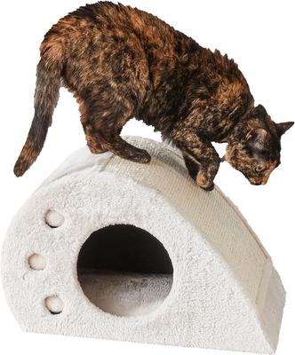 Show full view: Two By Two The Magnolia 18.9-in Mini Plush Cat Condo, Cream slide 3 of 5