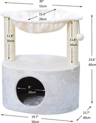 Two By Two The Holly 23.6-in Plush Cat Tree & Condo, Cream slide 2 of 3