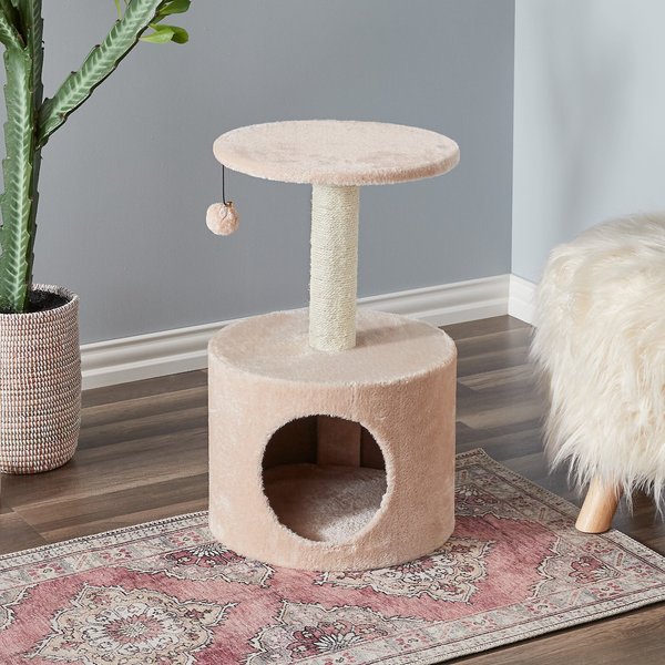 Two By Two The Birch 23.6-in Plush Cat Tree & Condo, Beige slide 1 of 4