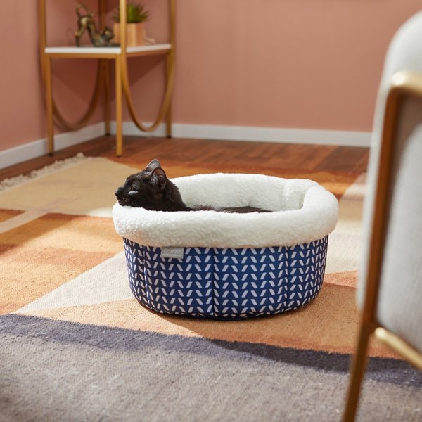 Discontinued FRISCO HiWall SelfWarming Cat & Dog Bolster Bed, Navy