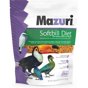 Mazuri Softbill Low Iron Bird Food, 2-lb bag