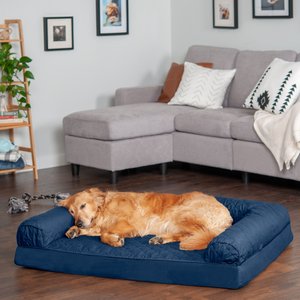 FurHaven Quilted Full Support Orthopedic Sofa Dog & Cat Bed, Navy, Jumbo