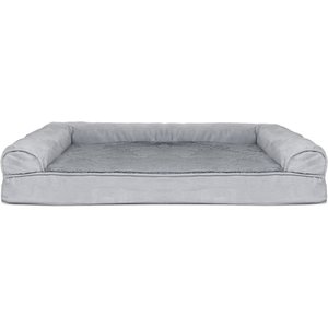 FurHaven Plush & Suede Full Support Orthopedic Sofa Dog & Cat Bed, Gray, Jumbo